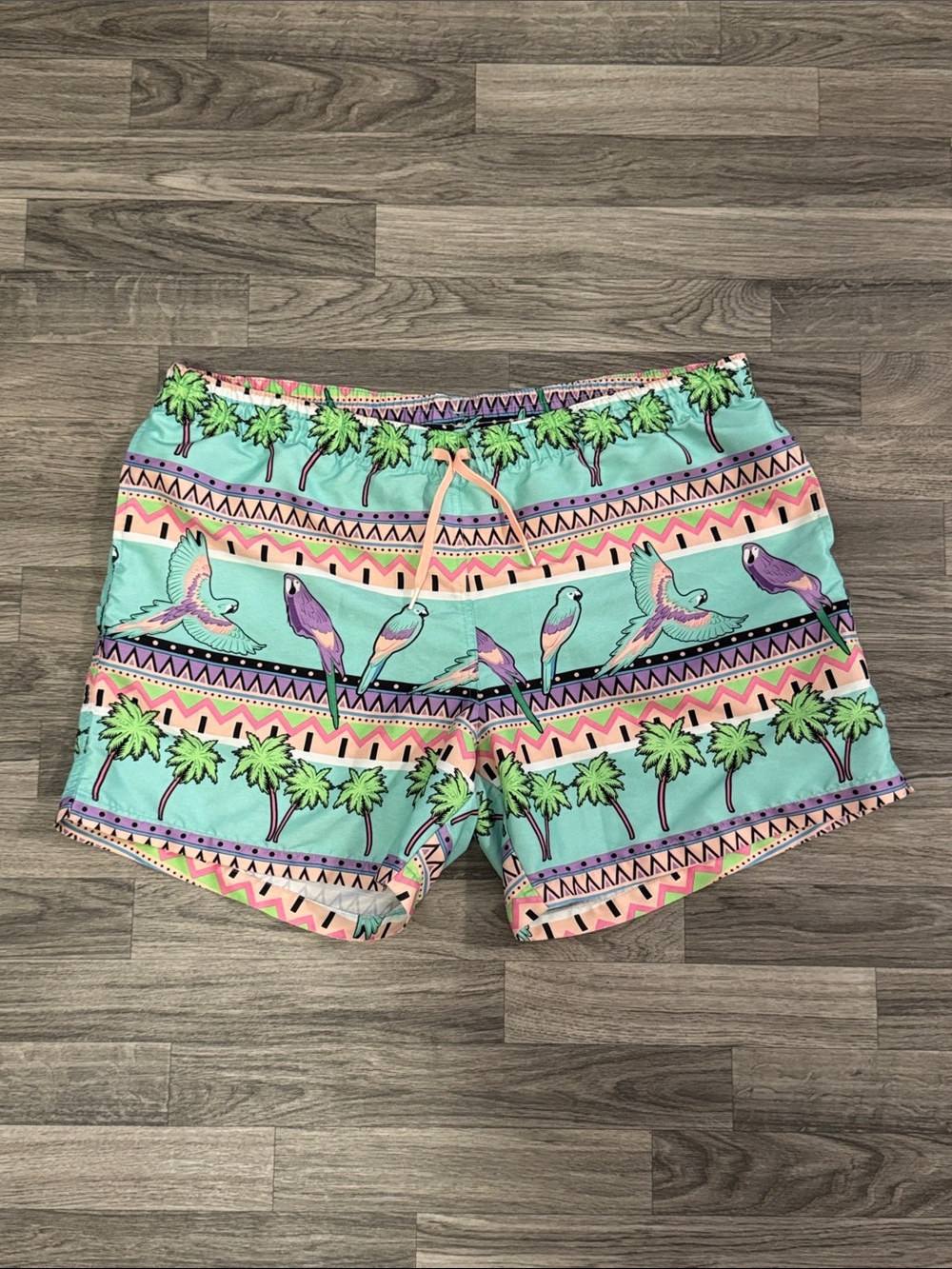 Chubbies Coconut Grove Parrot Palm tree lined swim shorts men’s sz XXL